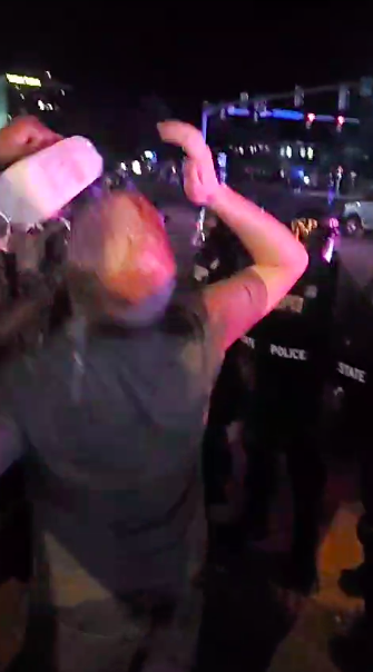 Lee Carter doused with milk